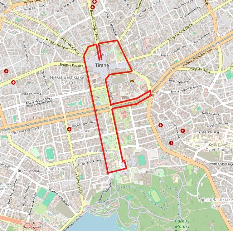 5K City Run route map